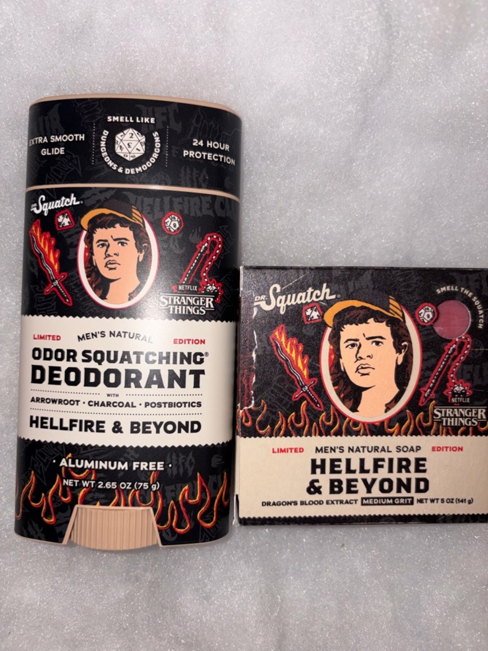 Dr. Squatch x Stranger Things Hellfire & Beyond Deodorant & Soap Set -New